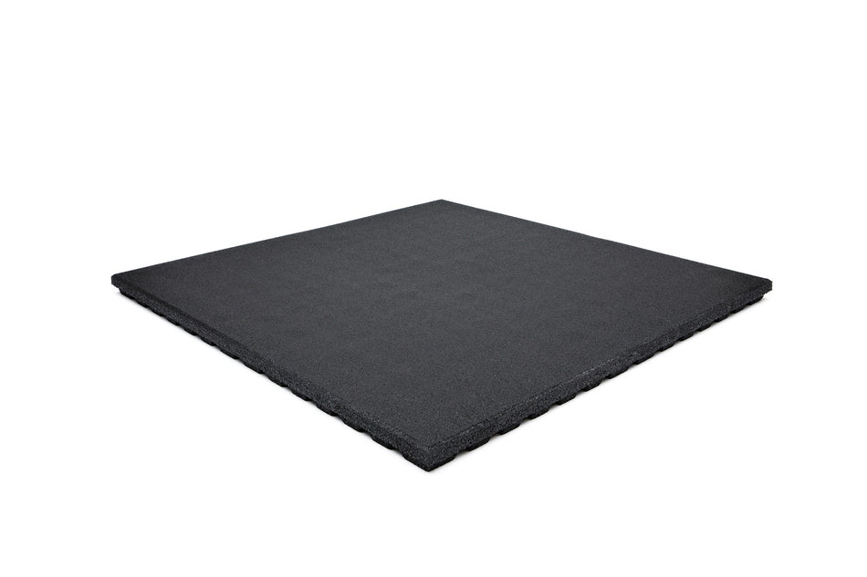 Fitnessboden Granulat Fliese 1000 x 1000 mm - Anti Shock extreme - Schwarz