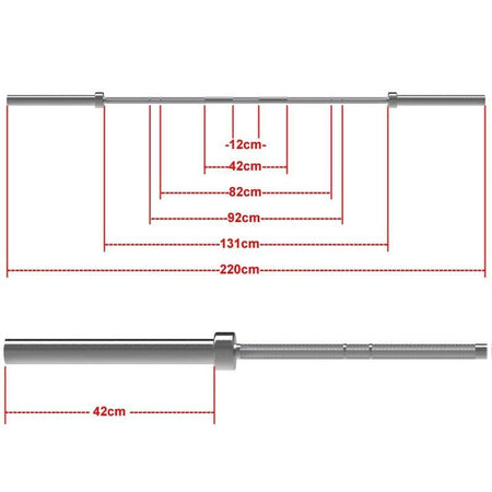 ATX® Bulls Bearing Hybrid Bar 220 cm x 50 mm - Federstahl - Olympische Langhantelstange