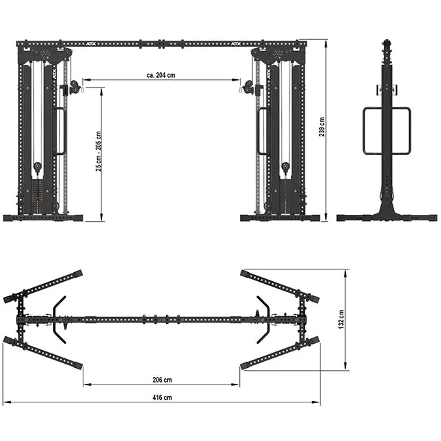 ATX® Cable Crossover - Kabelzugstation 2 x 90 kg Steckgewichte - Dual Kabelzug