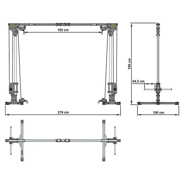 ATX® Cable Crossover - Plate load - Höhe 198 cm - Dual Kabelzug