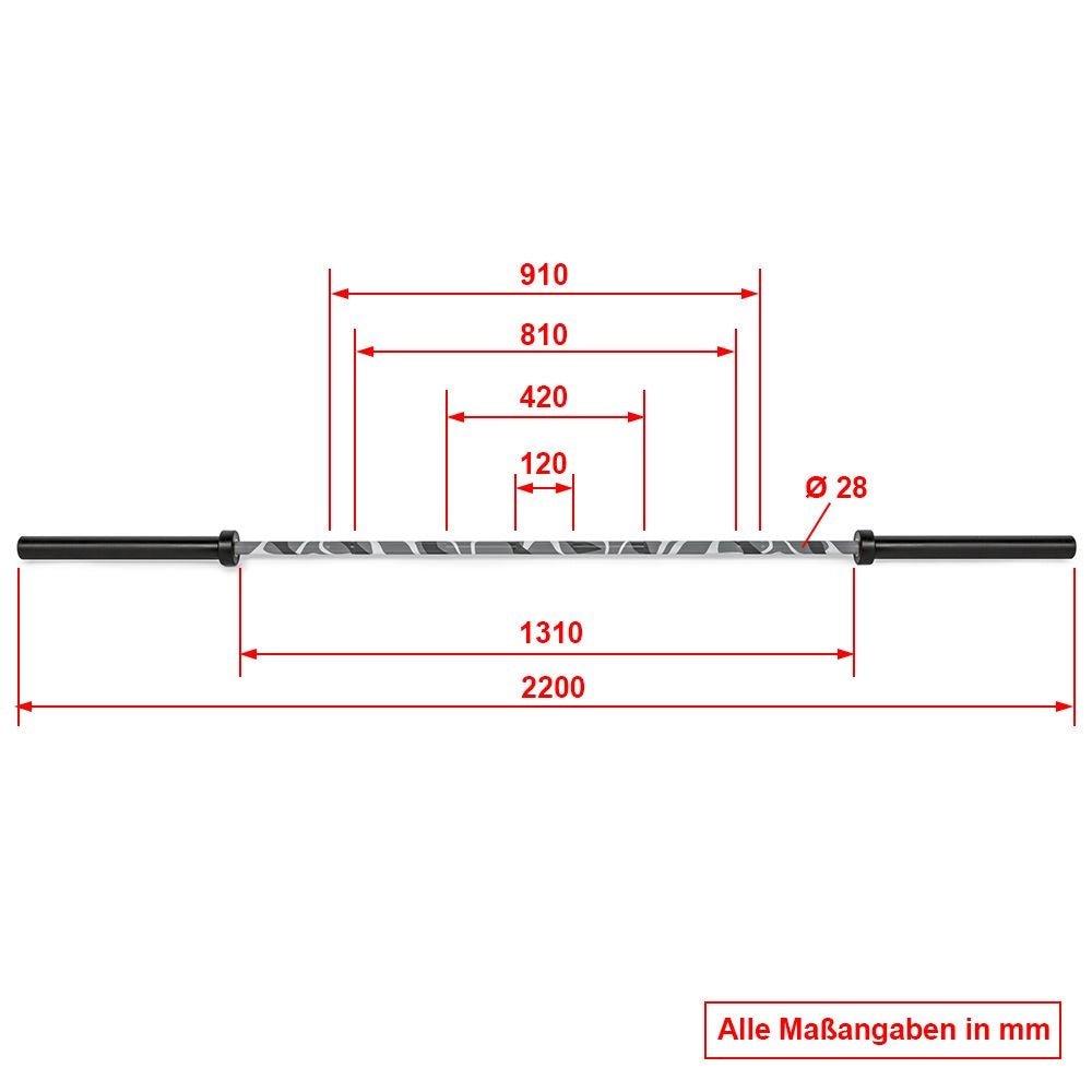 ATX® Camouflage Hybrid Power Bar 220 cm x 50 mm - Olympische Langhantelstange