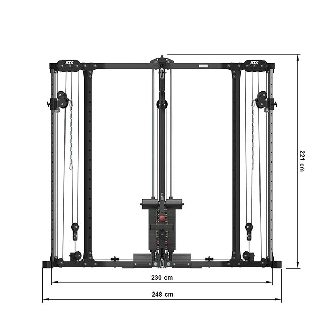 ATX® Corner Cable Cross u. Latzugstation - mit Steckgewichten - Dual Kabelzug