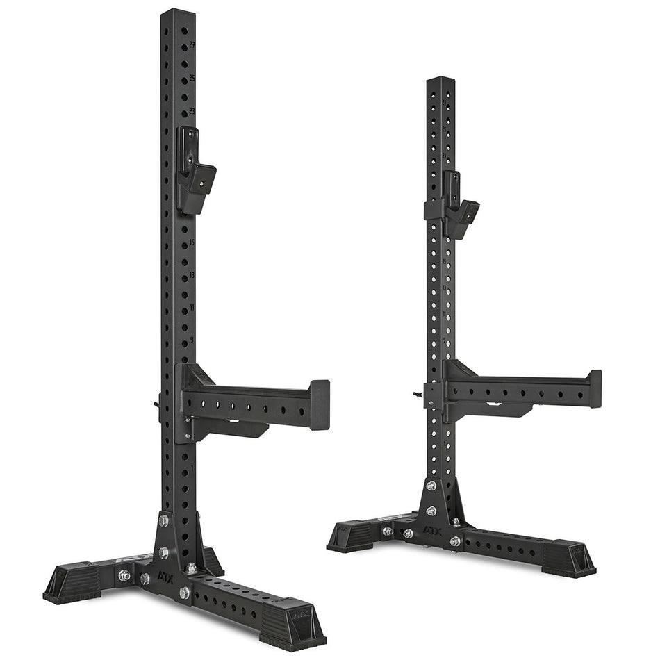 ATX® Free Stands - Squat Rack massiv - freistehend inkl. J-Hooks und Safety Spotter Arms