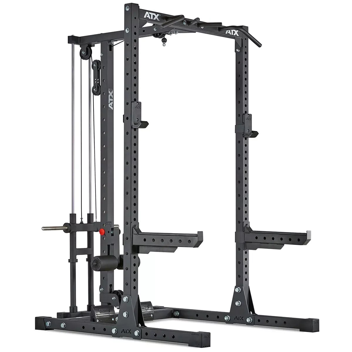 ATX® Half Rack 750 Komplettstation mit Latzug - Plate Load - Half Rack mit Kabelzug