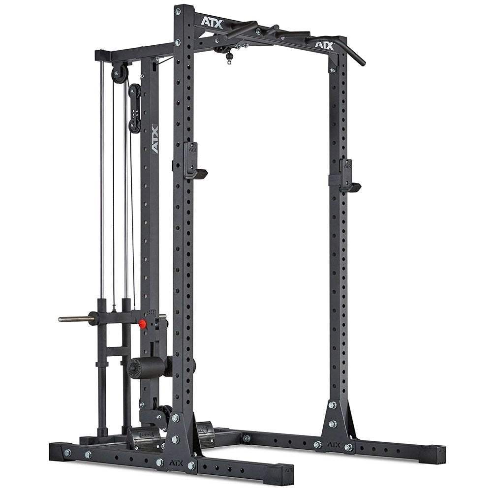 ATX® Half Rack 750 Komplettstation mit Latzug - Plate Load - Half Rack mit Kabelzug