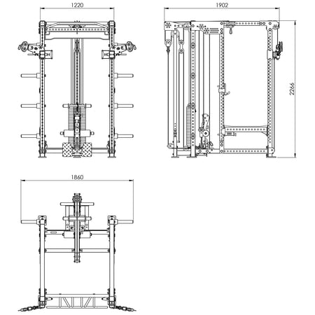 ATX® Hardcore Power Rack & Pull Station FCR - 780 - Power Rack mit Kabelzug