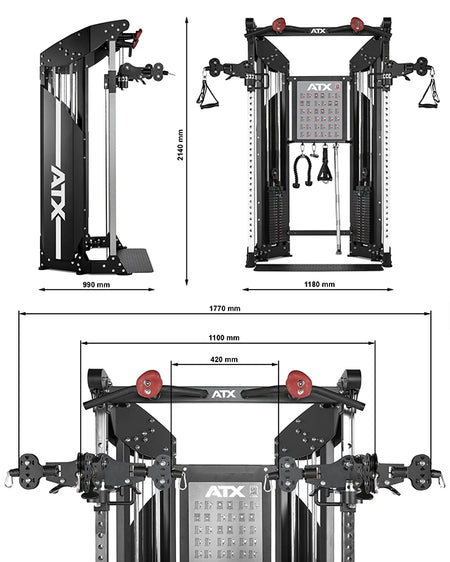 ATX® Kabelzugstation - Rack mit 2 x 90 kg Steckgewichte - Multistation (Stack Weight)