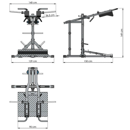 ATX® Kniebeugenmaschine / Wadenmaschine / Viking Press 3 in 1 - Kniebeugenmaschine