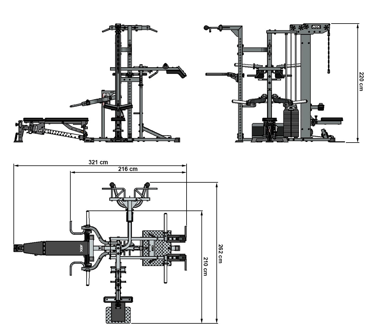 ATX® Multiplex Gym Kraftstation - Multistation (Stack Weight)