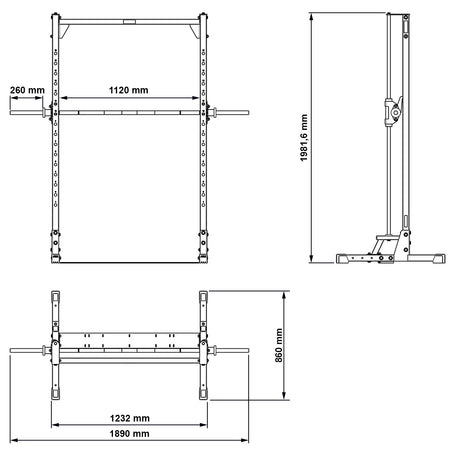 ATX® Multipresse - Smith Machine Linear - Extra niedrig - 198 cm - Multipresse