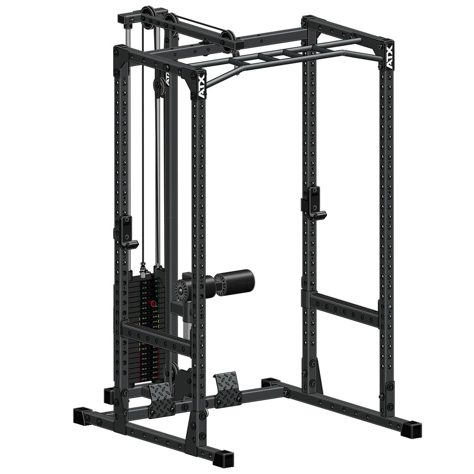 ATX® Power Rack 510 Komplettstation mit Latzugstation 100 kg Steckgewichte - Höhe 198 cm