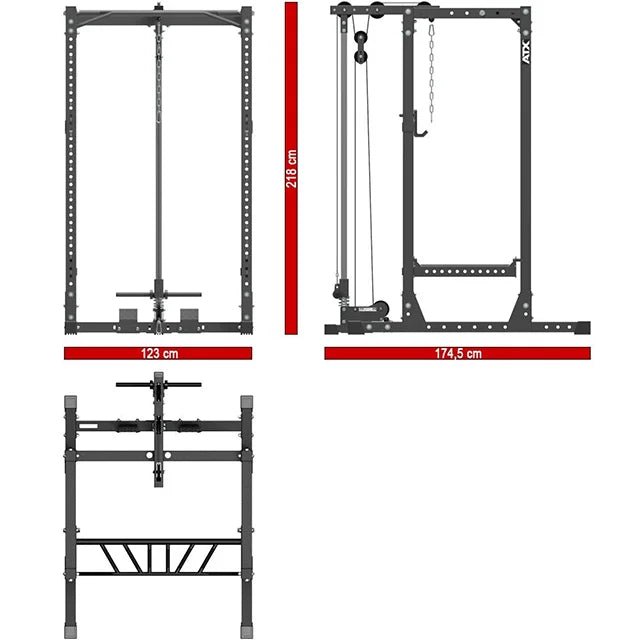 ATX® Power Rack 720 mit Latzugstation - Höhe 218 cm - Power Rack mit Kabelzug