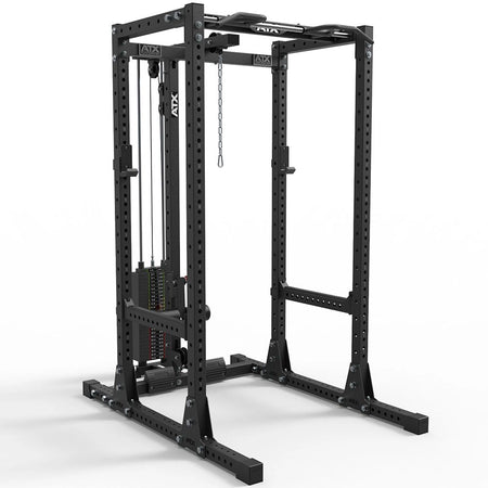 ATX® Power Rack 750 - SET - 160 mit Latzugstation 125 kg Steckgewichte und Indexing Multi Chin - up - Power Rack mit Kabelzug