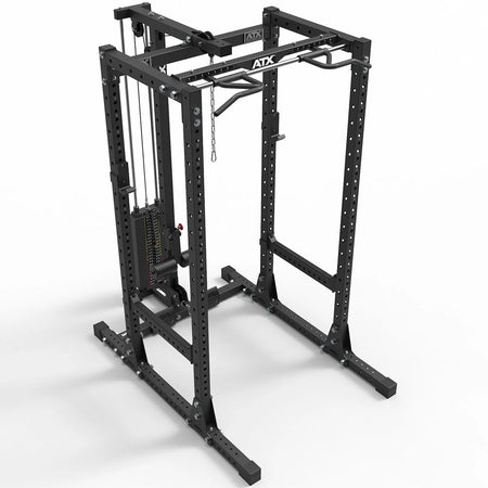 ATX® Power Rack 750 - SET - 160 mit Latzugstation 125 kg Steckgewichte und Indexing Multi Chin - up - Power Rack mit Kabelzug