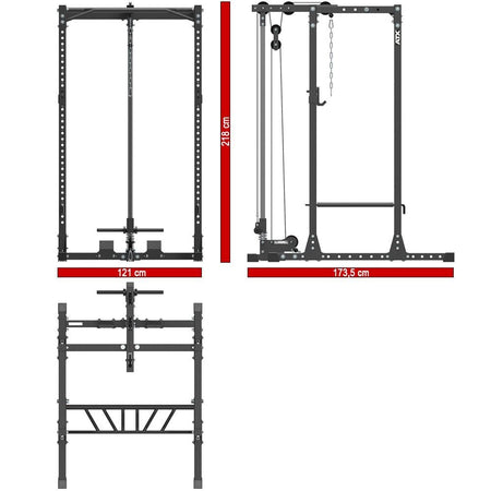 ATX® Power Rack Komplettstation PRX - 650 - LTO - 520 H218 cm - Power Rack mit Kabelzug