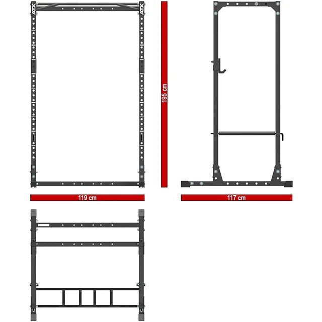 ATX® Power Rack PRX - 510 - XS - Höhe 195 cm - mit J - Hooks und Pin - Pipes - Power Rack