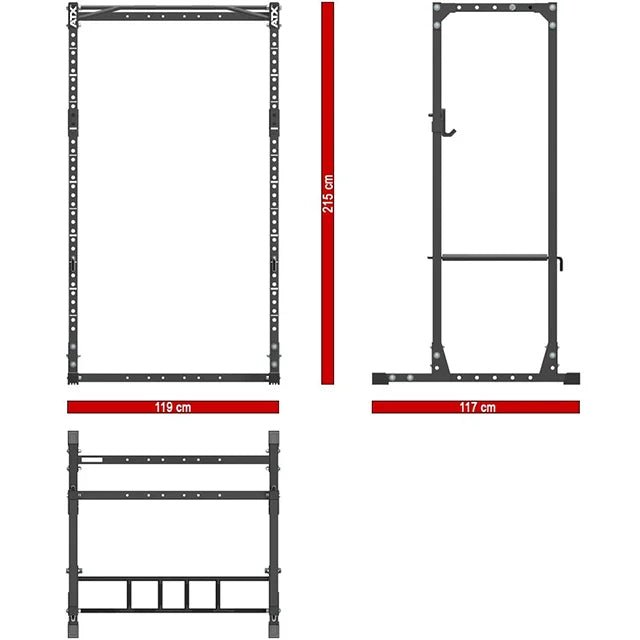 ATX® Power Rack PRX - 520 - XS - Höhe 215 cm - mit J - Hooks und Pin - Pipes - Power Rack