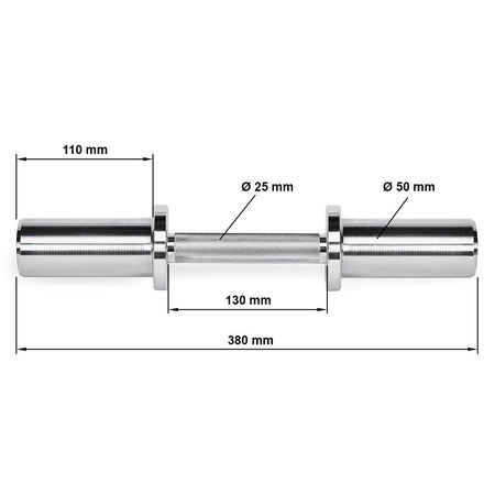 ATX® Kurzhantelstange Chrom 38 cm x 50 mm - Rocket Series - Kurzhantelstange