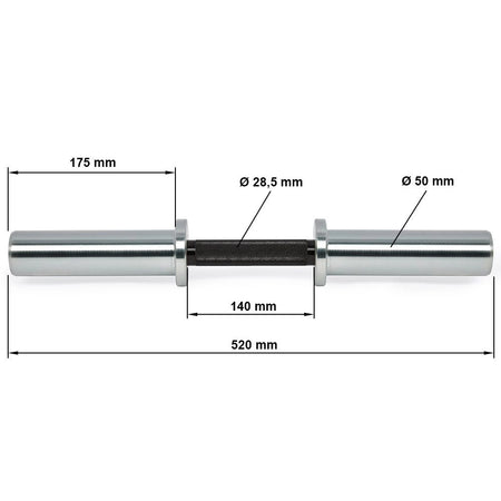 ATX® Kurzhantelstange Black Zinc 52 cm x 50 mm - Rocket Series - Kurzhantelstange