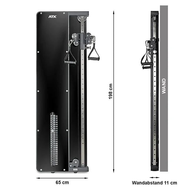 ATX® Single Wandzugstation mit 60 kg Steckgewichten - Single Kabelzug