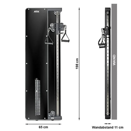 ATX® Single Wandzugstation mit 60 kg Steckgewichten - Single Kabelzug