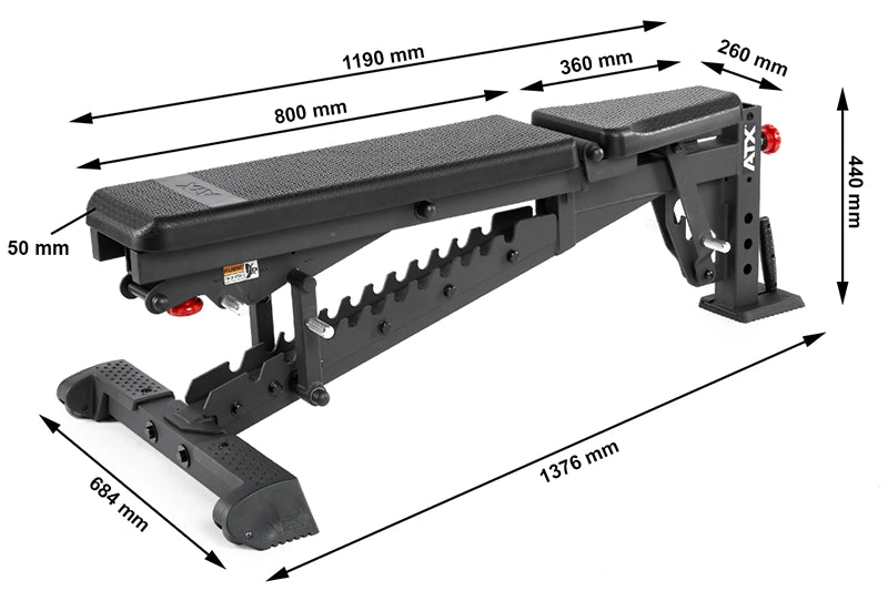 ATX® Verstellbare Hantelbank - Ultimate PU - Verstellbare Hantelbank